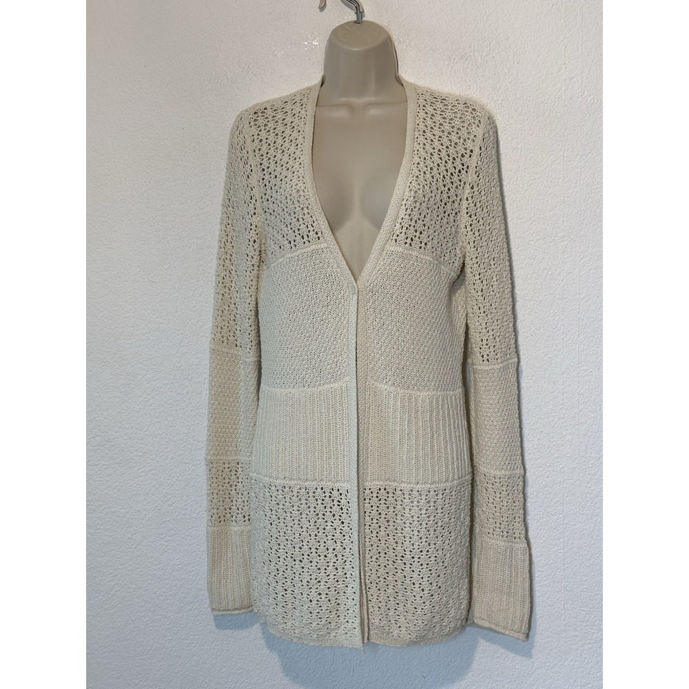 New American Eagle Open Knit Beige Size M Cardigan Duster Travel Basic